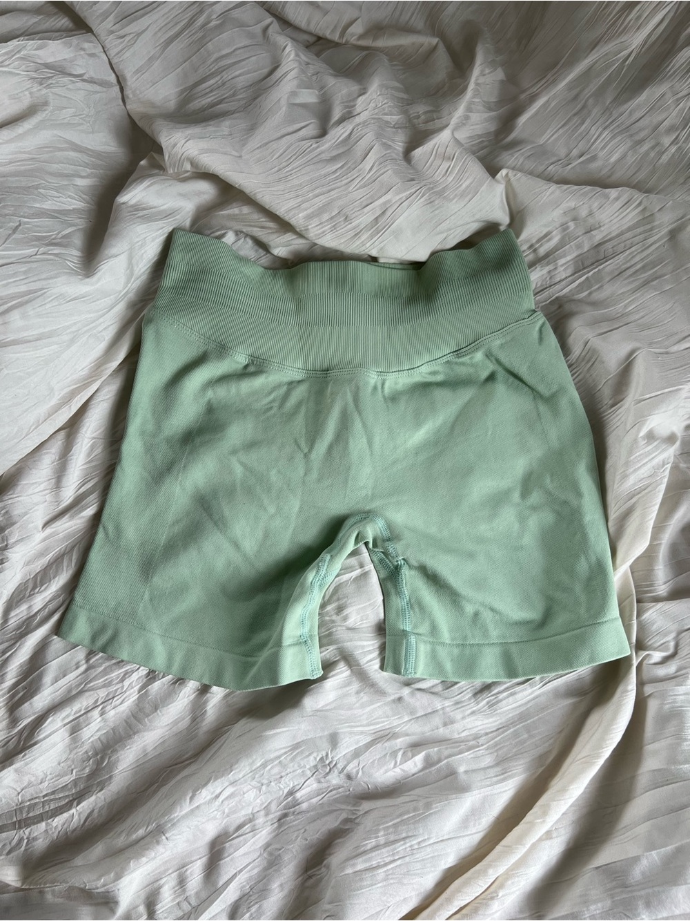 Women’s High-Waist Mint Green Active Shorts